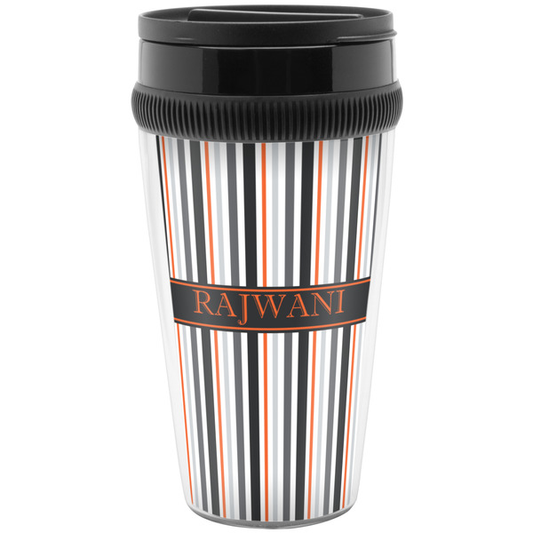 Custom Gray Stripes Acrylic Travel Mug without Handle (Personalized)