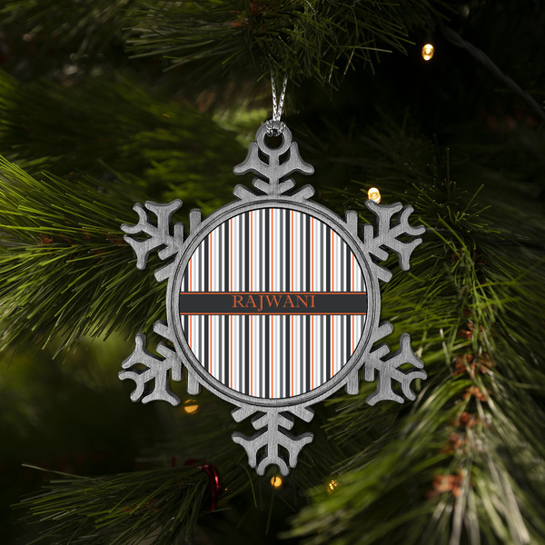 Gray Stripes Vintage Snowflake - (LIFESTYLE)