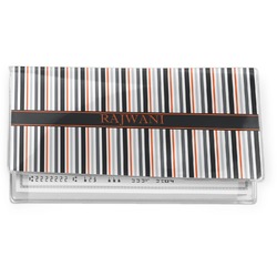 Gray Stripes Vinyl Checkbook Cover (Personalized)