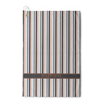 Gray Stripes Waffle Weave Golf Towel (Personalized)