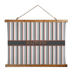 Gray Stripes Wall Hanging Tapestry - Wide (Personalized)