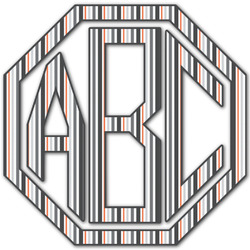 Gray Stripes Monogram Decal - Large (Personalized)
