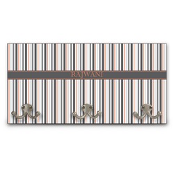 Gray Stripes Wall Mounted Coat Rack (Personalized)