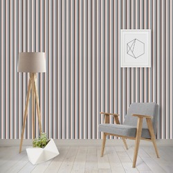 Gray Stripes Wallpaper & Surface Covering (Water Activated - Removable)