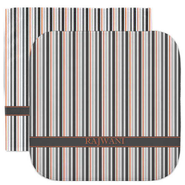 Custom Gray Stripes Facecloth / Wash Cloth (Personalized)