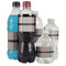 Gray Stripes Water Bottle Label - Multiple Bottle Sizes