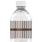 Gray Stripes Water Bottle Labels - Custom Sized (Personalized)