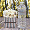 Gray Stripes Water Bottle Label - w/ Favor Box
