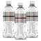 Gray Stripes Water Bottle Labels - Front View