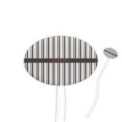 Gray Stripes Oval Plastic Stir Sticks (Personalized)