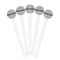 Gray Stripes White Plastic 7" Stir Stick - Round - Fan View