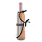 Gray Stripes Wine Bottle Apron - DETAIL WITH CLIP ON NECK