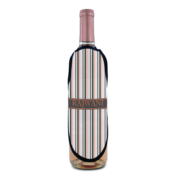 Gray Stripes Wine Bottle Apron - IN CONTEXT