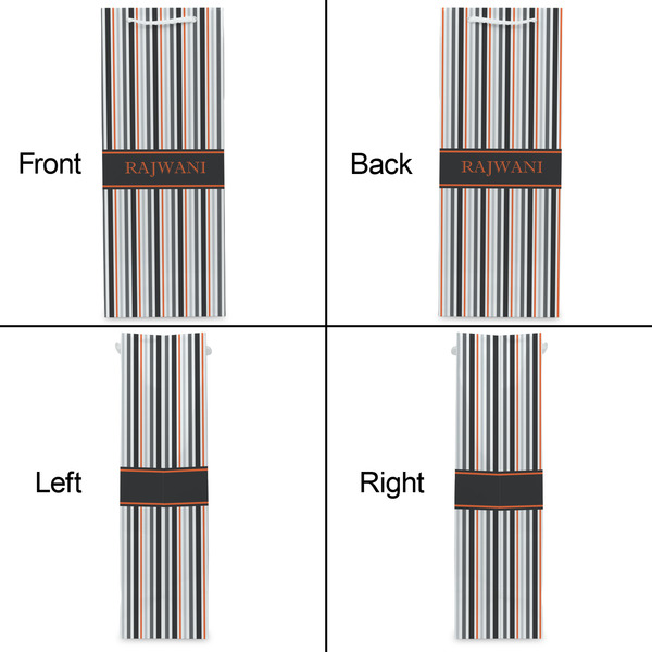 Gray Stripes Wine Gift Bag - Gloss - Approval