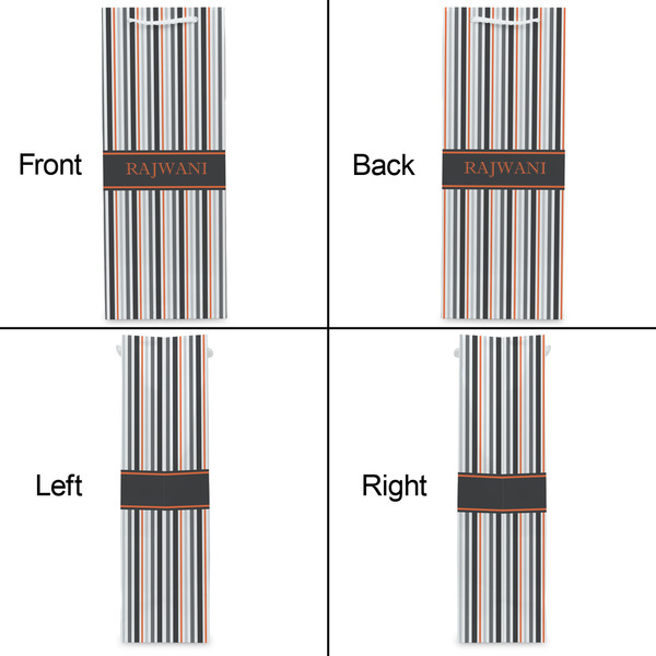 Gray Stripes Wine Gift Bag - Matte - Approval