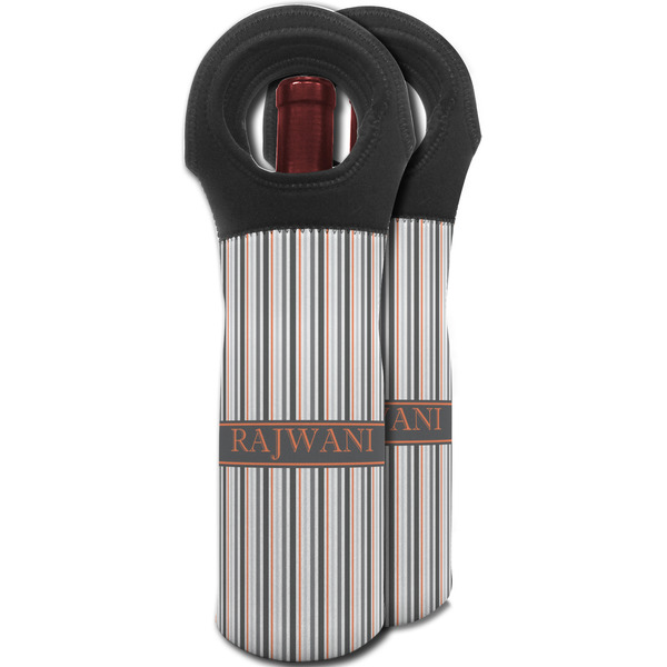 Gray Stripes Wine Tote Bag - MAIN