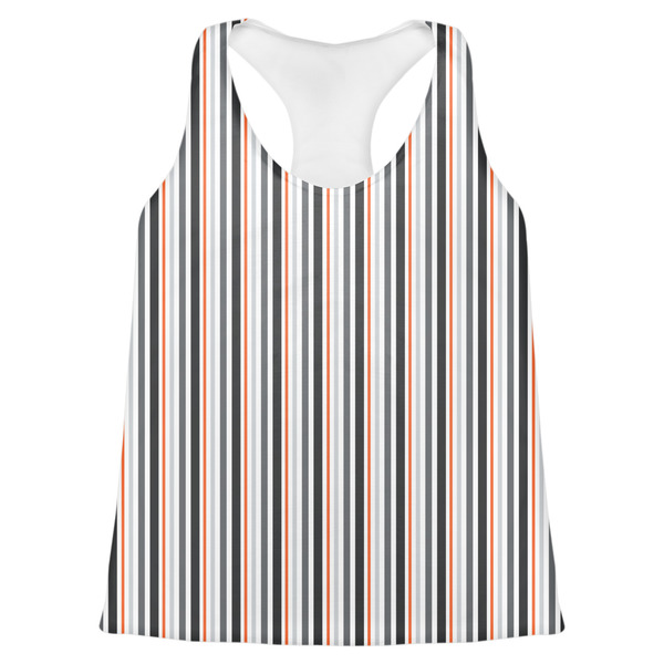 Custom Gray Stripes Womens Racerback Tank Top - 2X Large