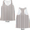 Gray Stripes Womens Racerback Tank Tops - Medium - Front and Back