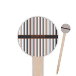Gray Stripes Round Wooden Food Picks (Personalized)