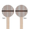 Gray Stripes Wooden 6" Stir Stick - Round - Double Sided - Front & Back