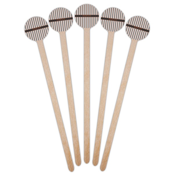 Gray Stripes Wooden 6" Stir Stick - Round - Fan View