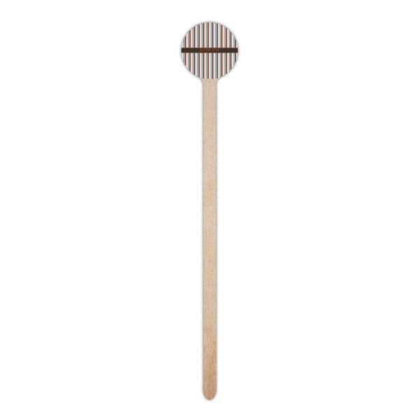 Gray Stripes Wooden 6" Stir Stick - Round - Single Stick