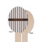 Gray Stripes Wooden Food Pick - Oval - Single Sided - Front & Back