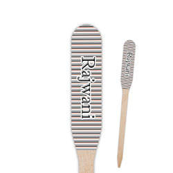Gray Stripes Paddle Wooden Food Picks - Single Sided (Personalized)
