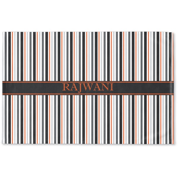Custom Gray Stripes Woven Mat (Personalized)