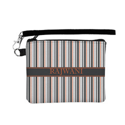 Gray Stripes Wristlet ID Case w/ Name or Text