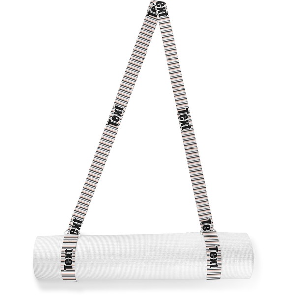 Custom Gray Stripes Yoga Mat Strap (Personalized)