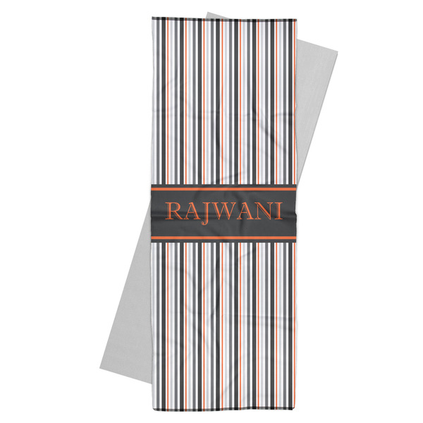 Custom Gray Stripes Yoga Mat Towel (Personalized)