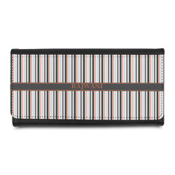 Gray Stripes Leatherette Ladies Wallet (Personalized)