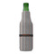 Gray Stripes Zipper Bottle Cooler - FRONT (bottle)