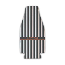 Gray Stripes Zipper Bottle Cooler (Personalized)