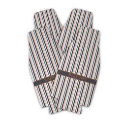 Gray Stripes Zipper Bottle Cooler - Set of 4 (Personalized)