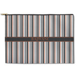 Gray Stripes Zipper Pouch (Personalized)