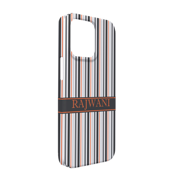 Custom Gray Stripes iPhone Case - Plastic - iPhone 13 (Personalized)