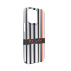 Gray Stripes iPhone Case - Plastic - iPhone 13 Mini (Personalized)