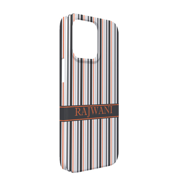 Custom Gray Stripes iPhone Case - Plastic - iPhone 13 Pro (Personalized)