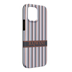 Gray Stripes iPhone Case - Rubber Lined - iPhone 13 Pro Max (Personalized)