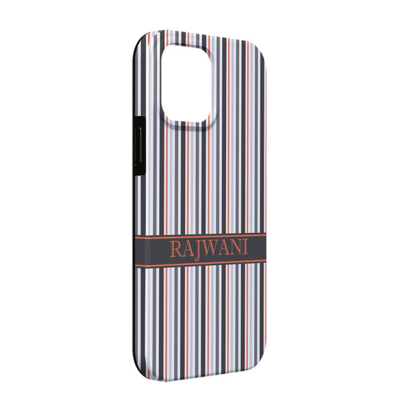 Custom Gray Stripes iPhone Case - Rubber Lined - iPhone 13 Pro (Personalized)