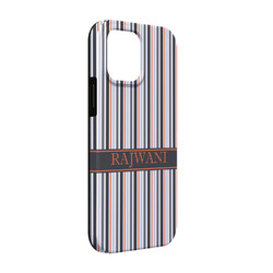 Gray Stripes iPhone Case - Rubber Lined - iPhone 13 (Personalized)