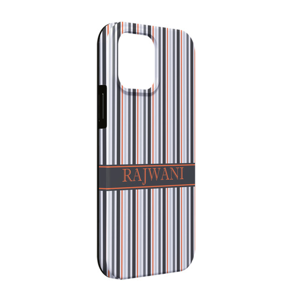 Custom Gray Stripes iPhone Case - Rubber Lined - iPhone 13 (Personalized)