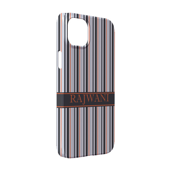 Custom Gray Stripes iPhone Case - Plastic - iPhone 14 (Personalized)