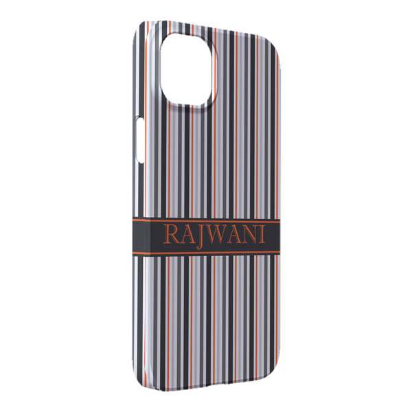 Custom Gray Stripes iPhone Case - Plastic - iPhone 14 Plus (Personalized)