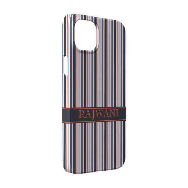 Custom Gray Stripes iPhone Case - Plastic - iPhone 14 Pro (Personalized)