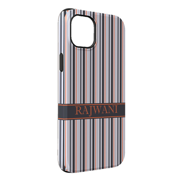 Custom Gray Stripes iPhone Case - Rubber Lined - iPhone 14 Pro Max (Personalized)