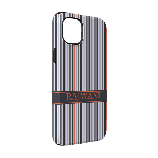 Custom Gray Stripes iPhone Case - Rubber Lined - iPhone 14 Pro (Personalized)