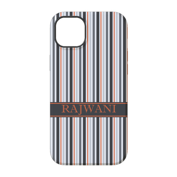 Gray Stripes iPhone 14 Pro Tough Case - Back